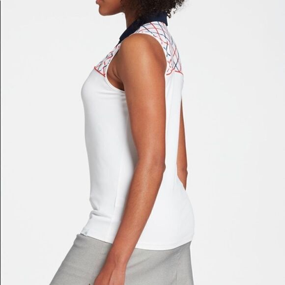 Lady Hagen Women's Windowpane Plaid Sleeveless Golf Polo - Picture 4 of 11